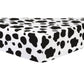  Black & White Cow Print Deluxe Flannel Fitted Crib Sheet - cornera view