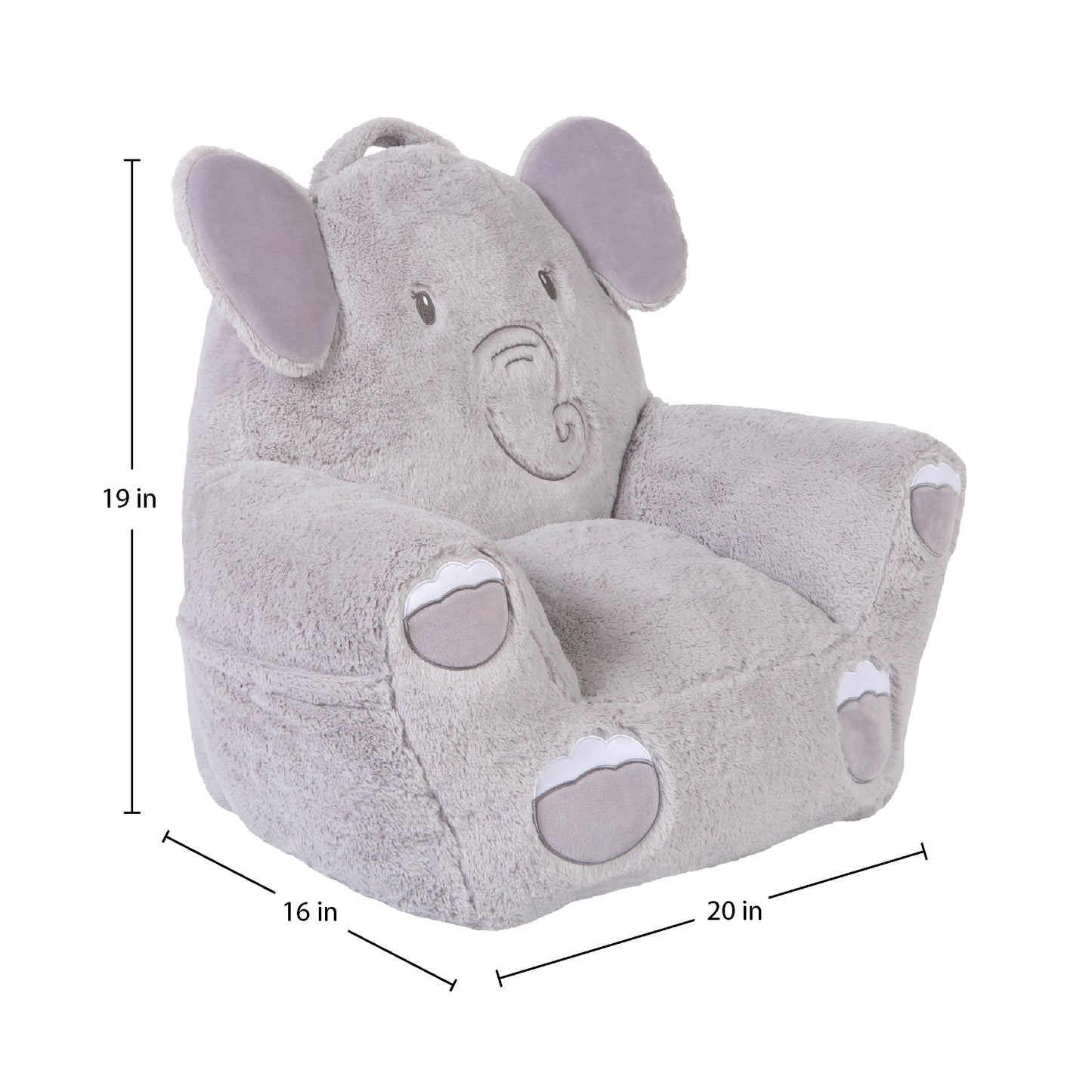 Toddler Plush Elephant Pillow Character Chair by Cuddo Buddies®