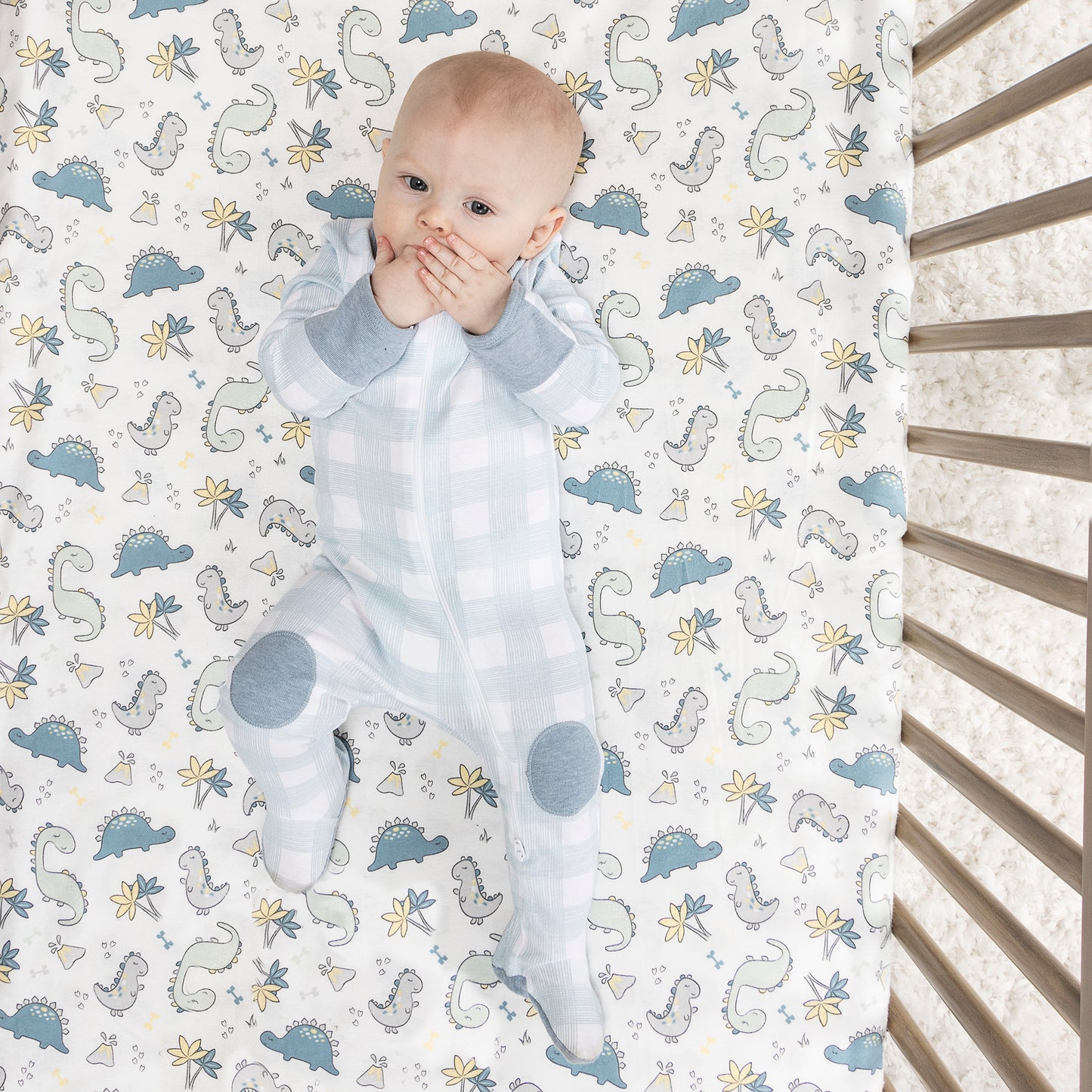 Little Dinos Deluxe Flannel Fitted Crib Sheet