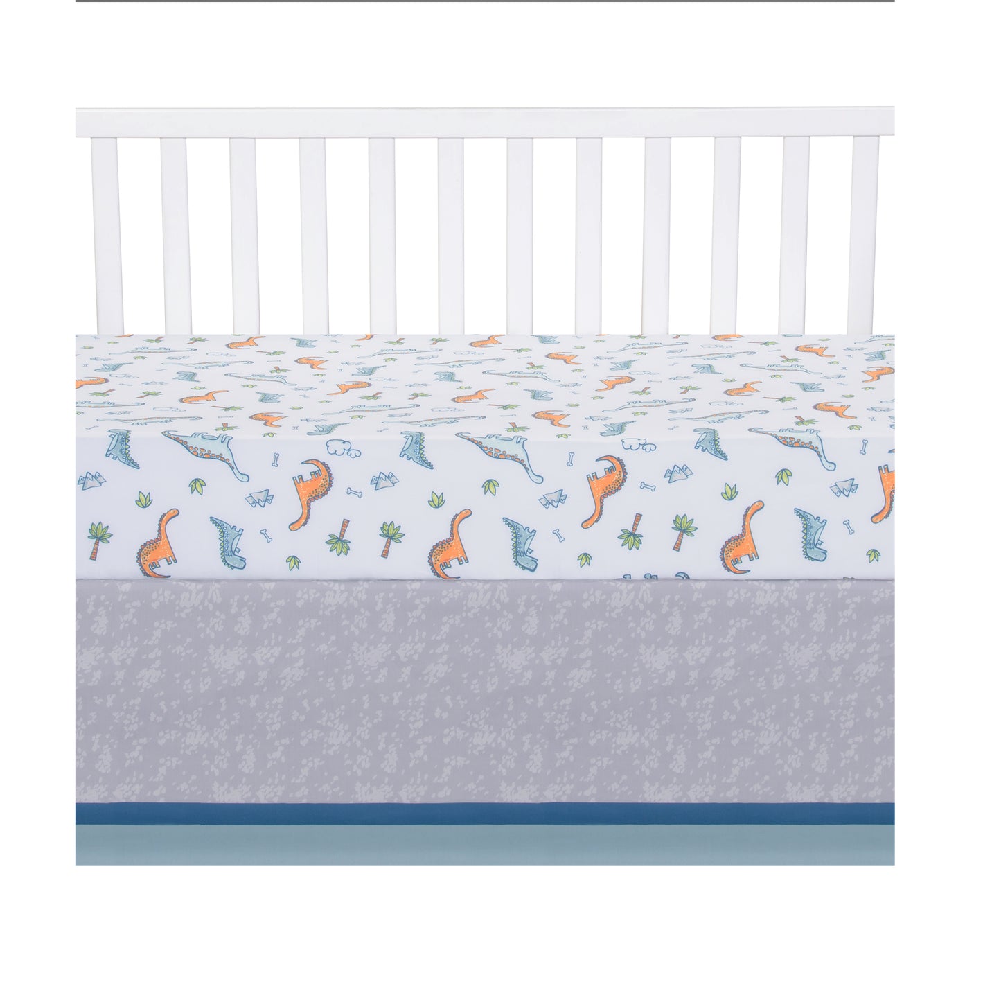  Dinosaur Million Years 4 Piece Crib Bedding Set by Sammy & Lou®; crib sheet and crib skirt