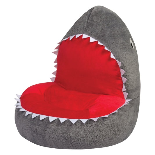 Toddler Plush Shark Character Chair angled image