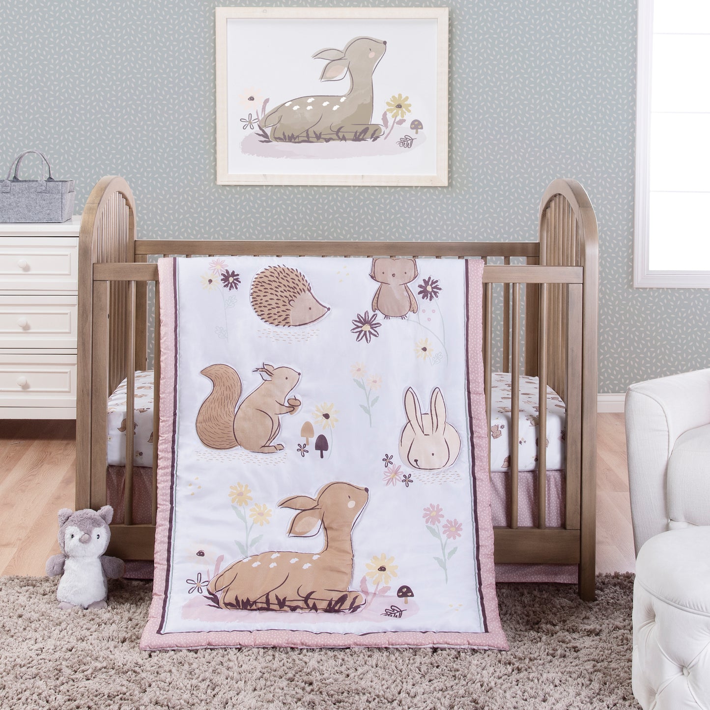 Sweet Autumn Crib Bedding Set in a stylized bedroom