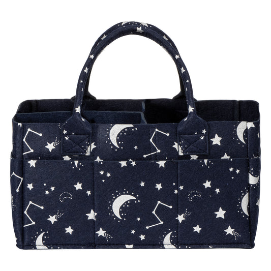 Navy Felt with white Printed constellations front view by Sammy & Lou®