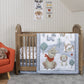 Fur-Ever Friends 4 Piece Crib Bedding Set Stylized in Room features five adorable puppies ready to play the day away.