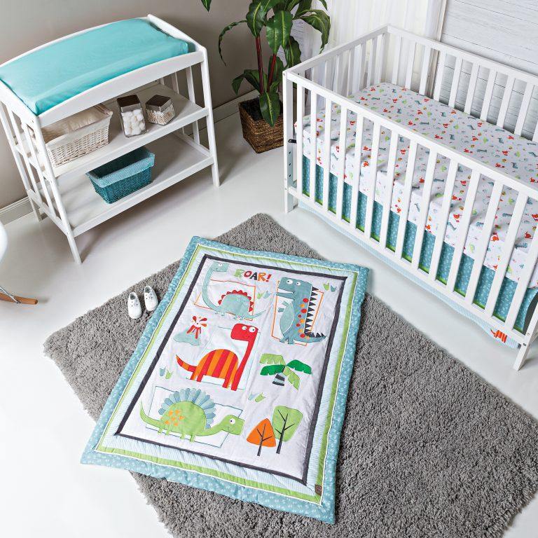 Dinosaur Roar Crib Bedding Set Featured by Mom Smart Not Hard - Trend Lab