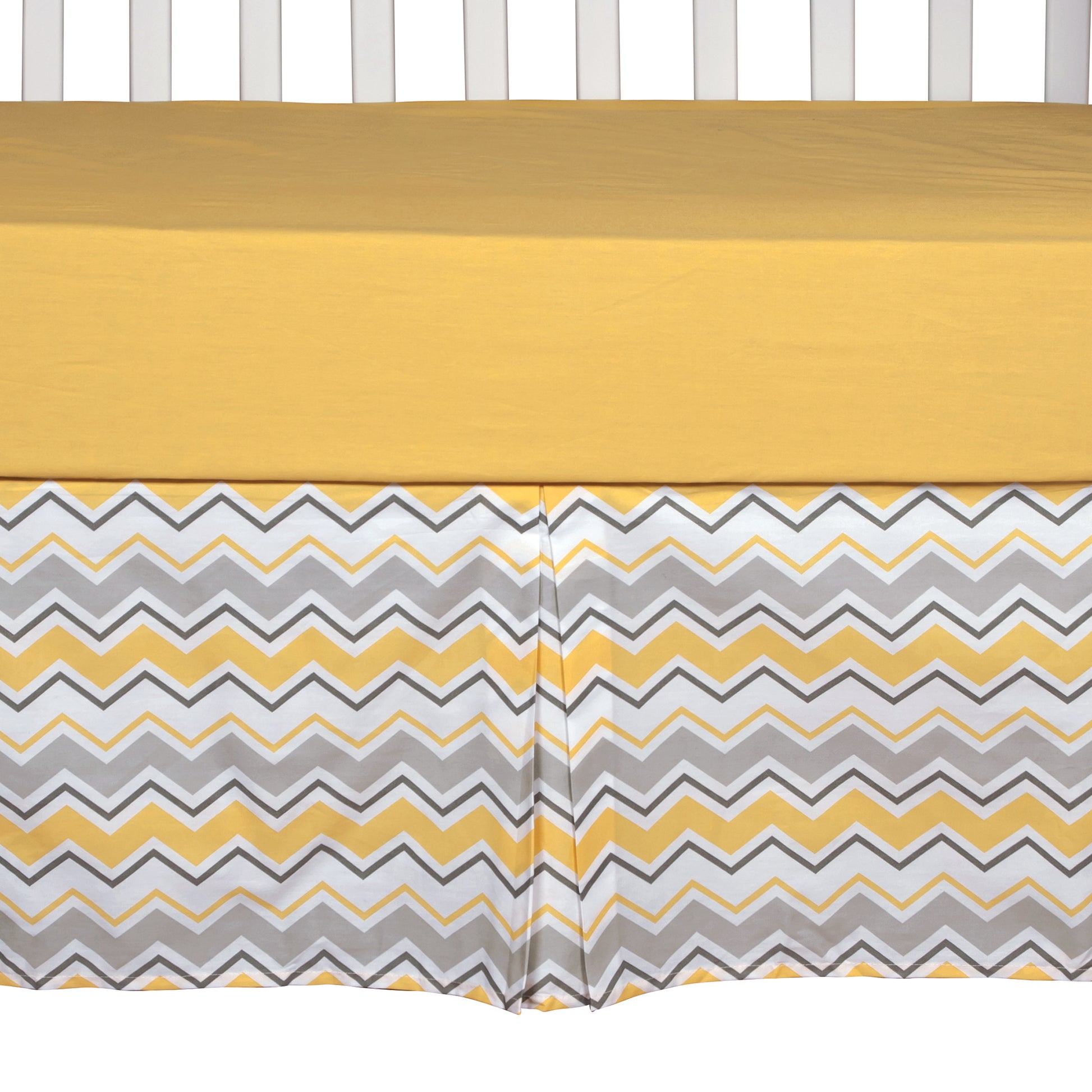 Buttercup Zigzag 3 Piece Crib Bedding Set- crib sheet and crib skirt