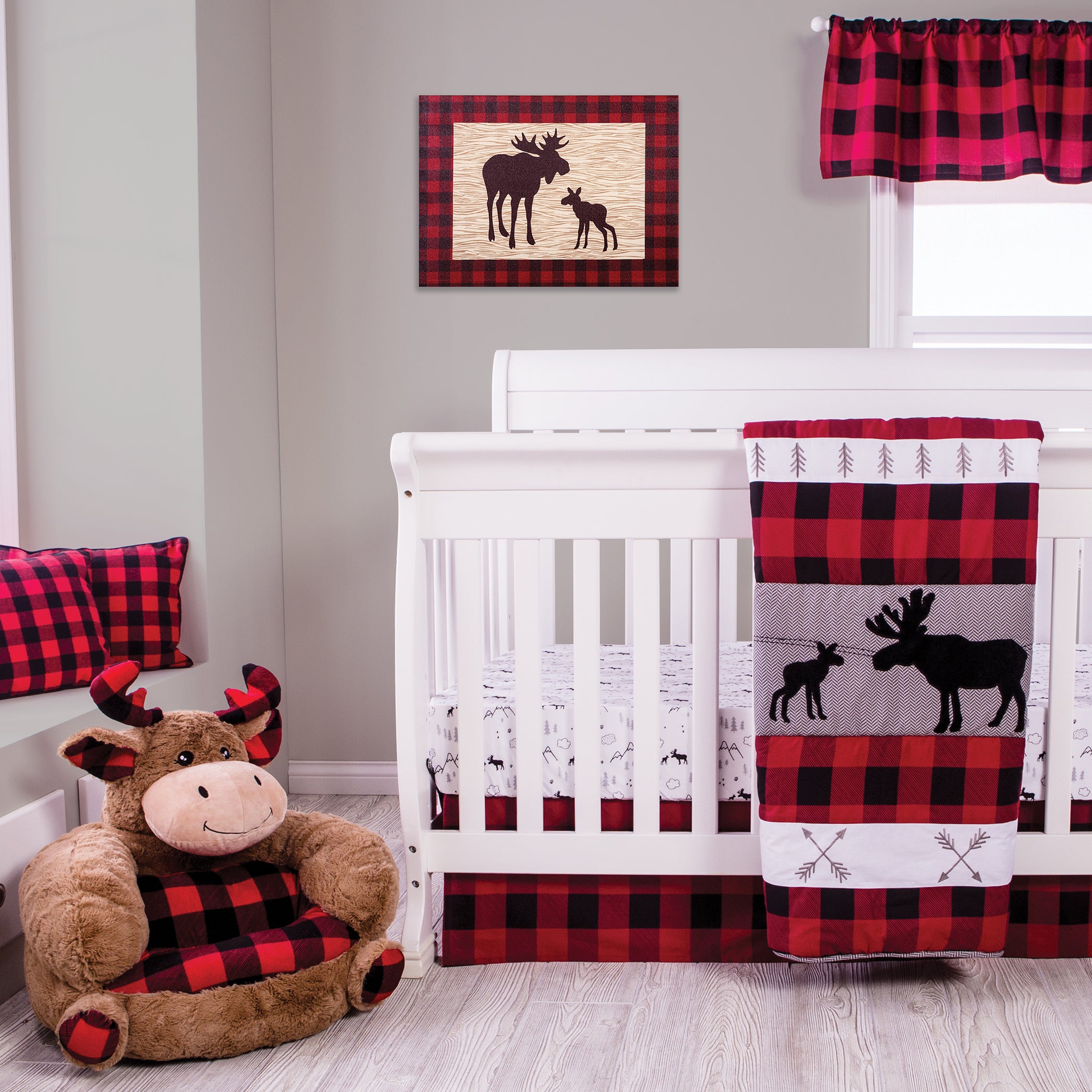 Buffalo plaid discount crib bedding set