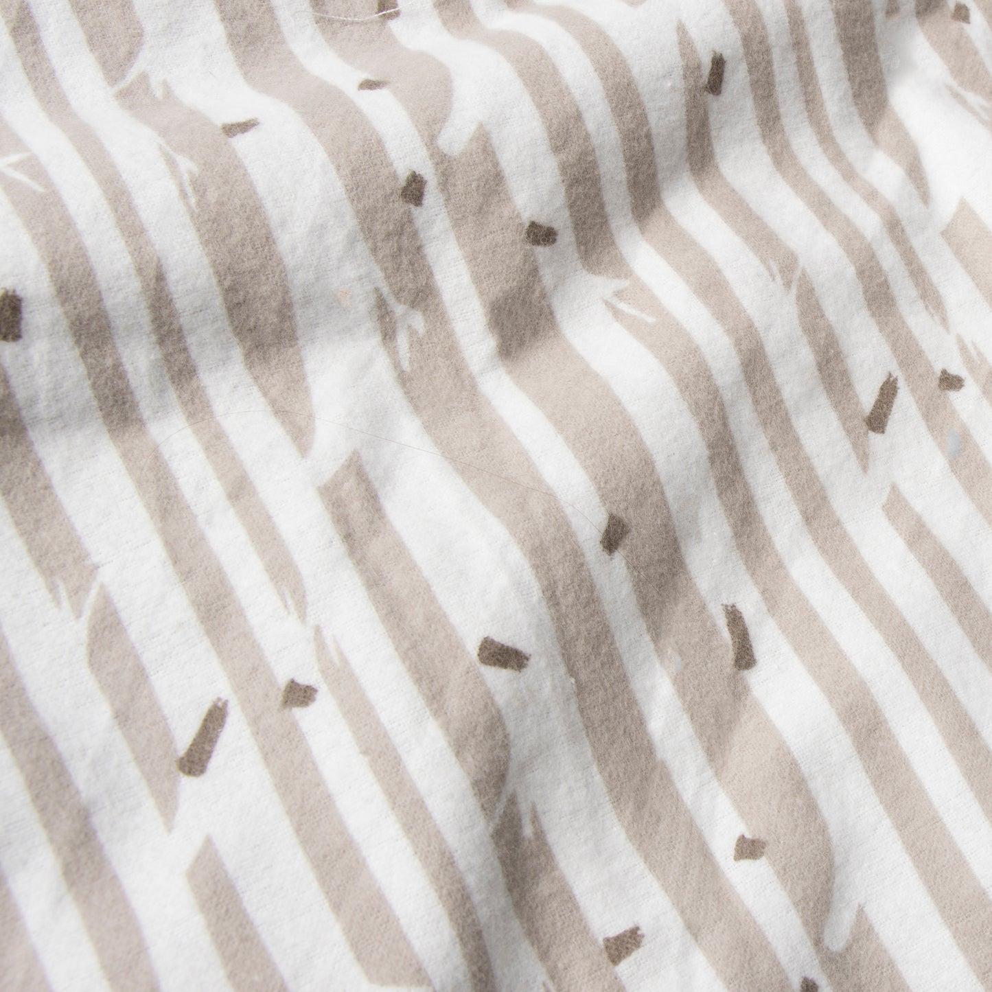 Birch Stripe Deluxe Flannel Fitted Crib Sheet- Flannel Fabric Details