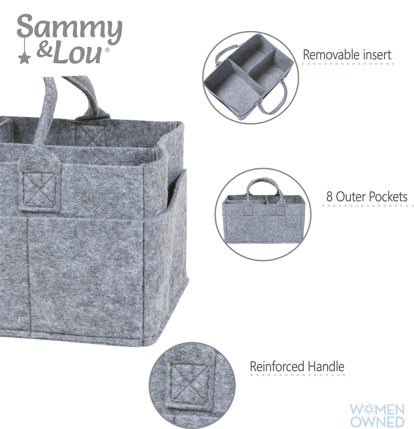 Light Gray Felt Storage Caddy by Sammy & Lou®