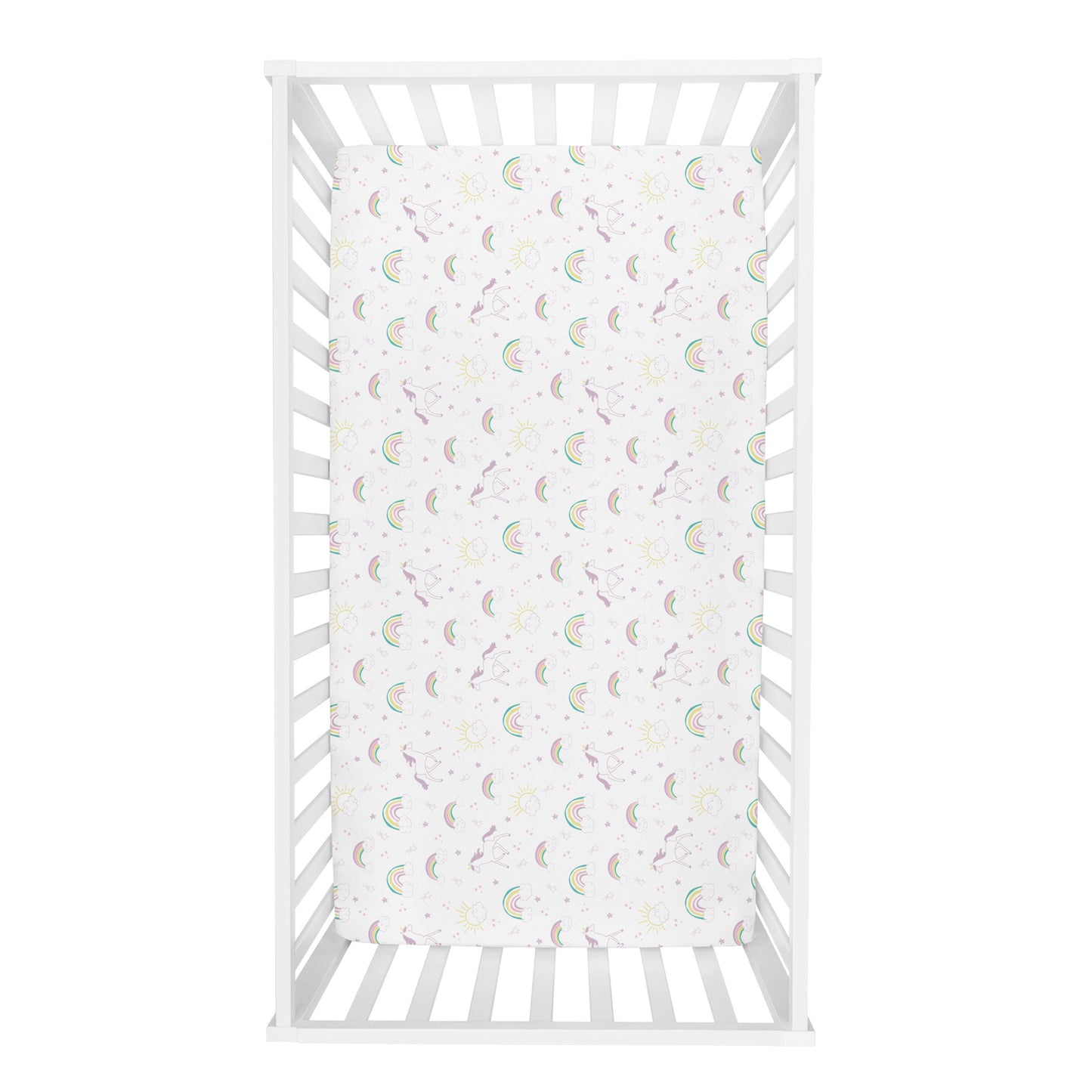 Unicorn Rainbow Deluxe Flannel Fitted Crib Sheet