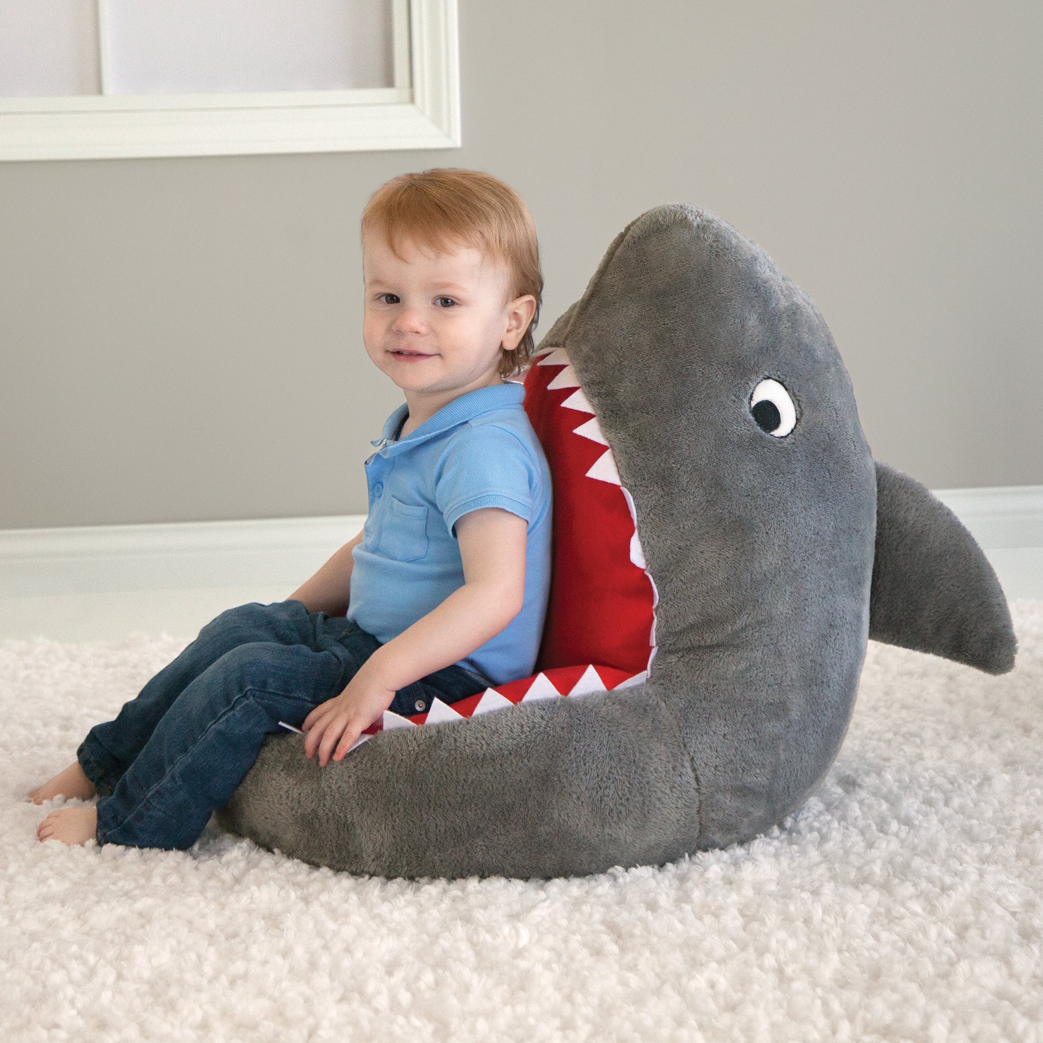 Toddler Plush Shark Character Chair Home Trend Lab