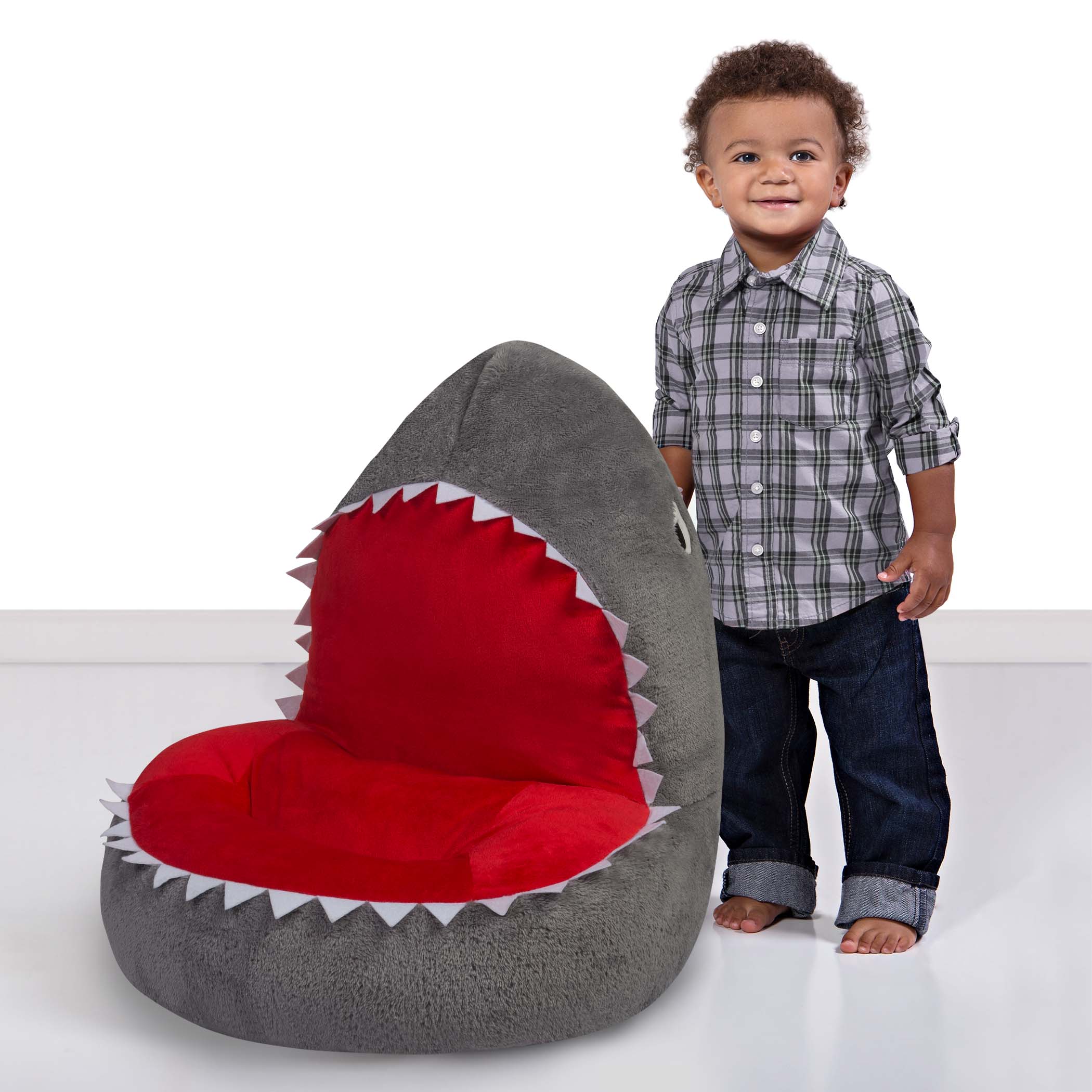 Toddler Plush Shark Character Chair Home Trend Lab