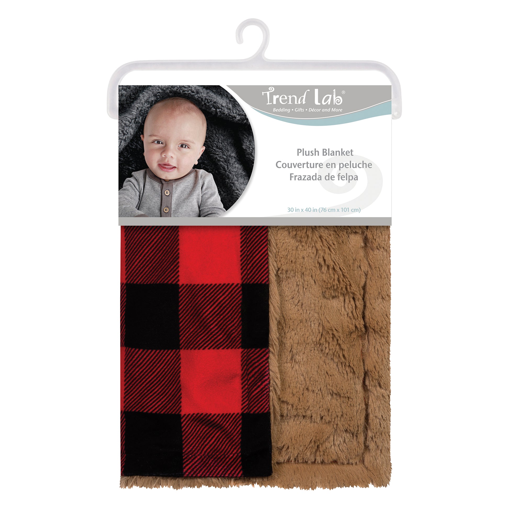  Buffalo Check Plush Baby Blanket Packaged