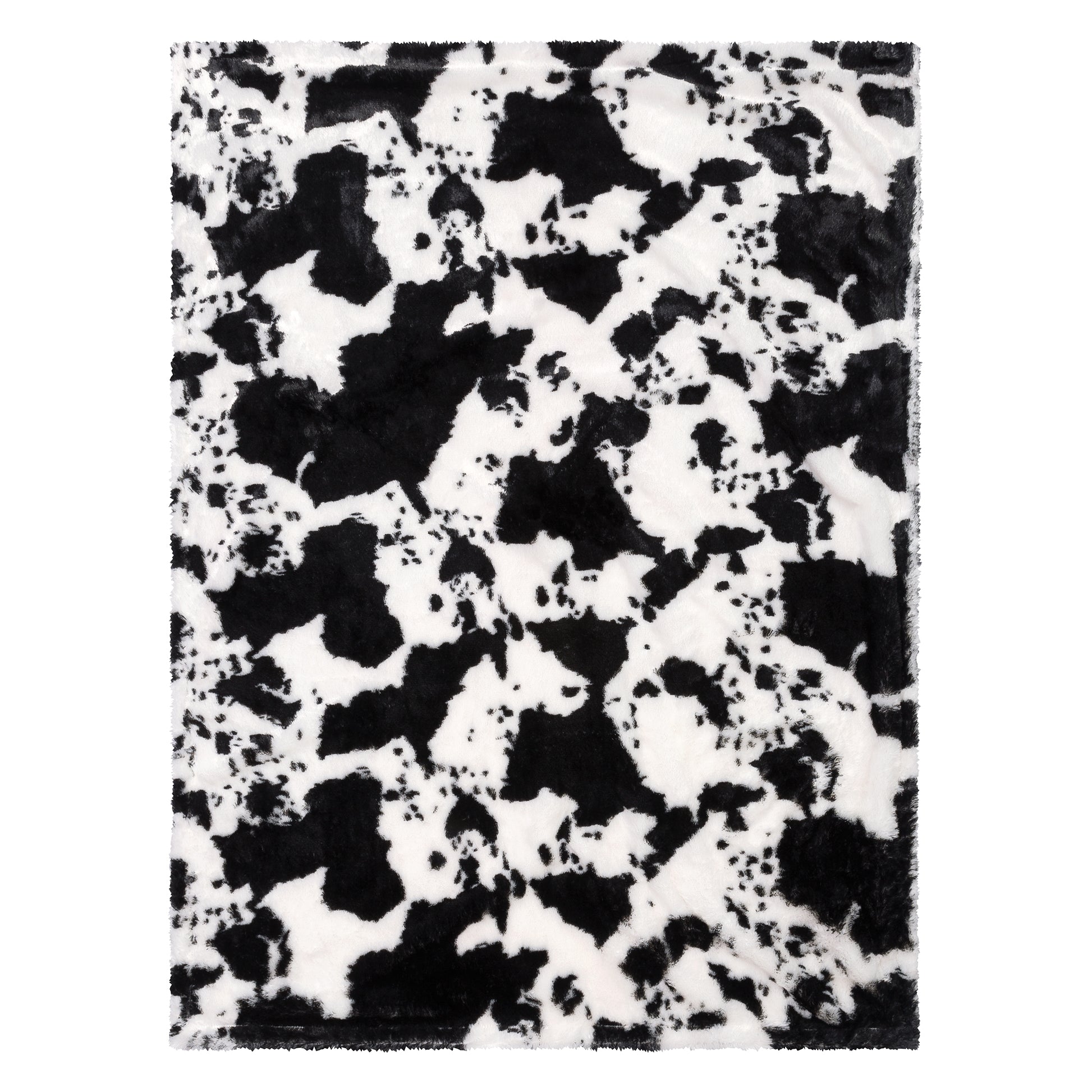  Cow Print Plush Baby Blanket; laid out