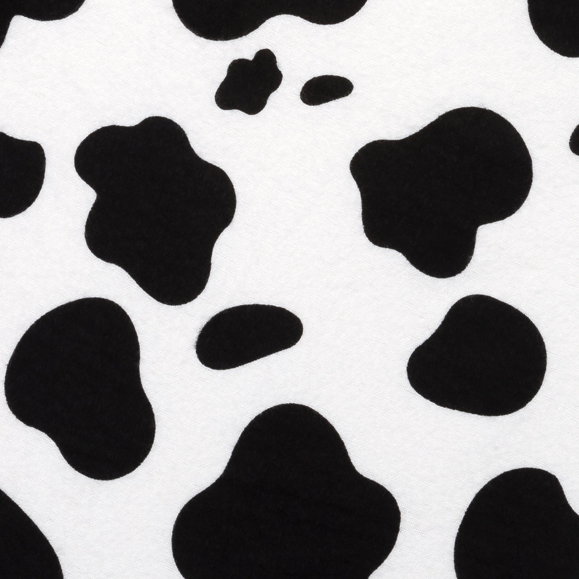  Black & White Cow Print Deluxe Flannel Fitted Crib Sheet - swatch view