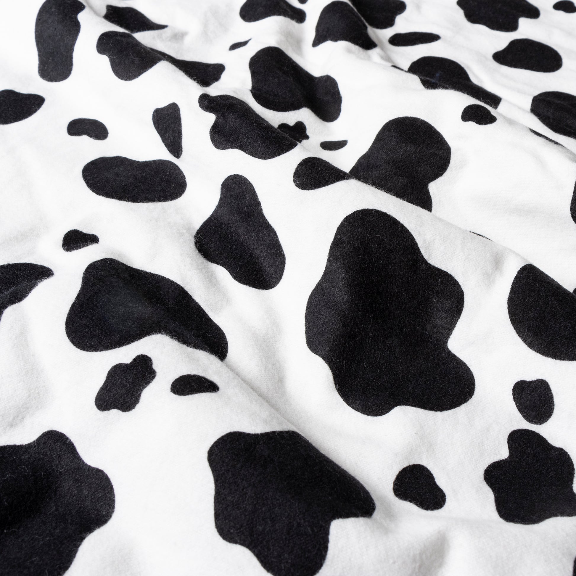  Black & White Cow Print Deluxe Flannel Fitted Crib Sheet - flannel fabric details