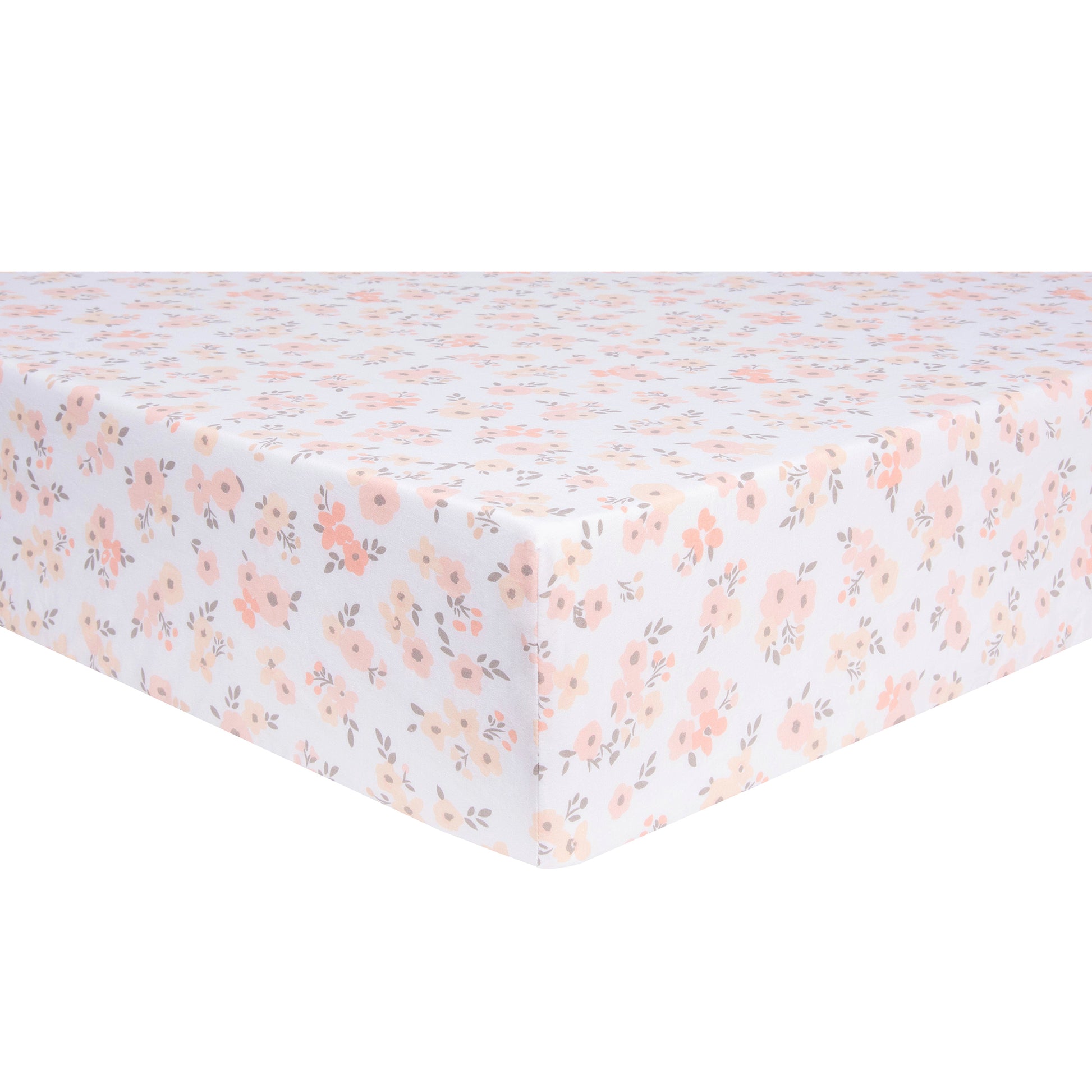 Blush Floral 3 Piece Crib Bedding Set - corner view