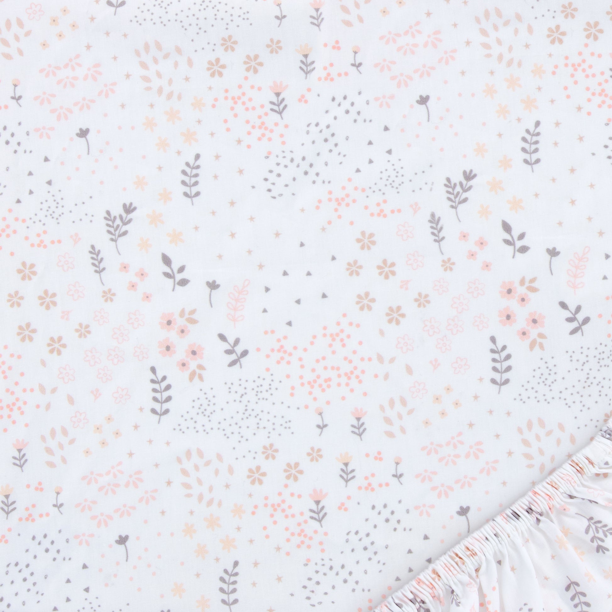 Blush Floral Fitted Crib Sheet- swatch view