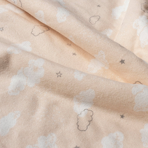 Cloud Sprinkles Deluxe Flannel Crib Sheet- flannel fabric details