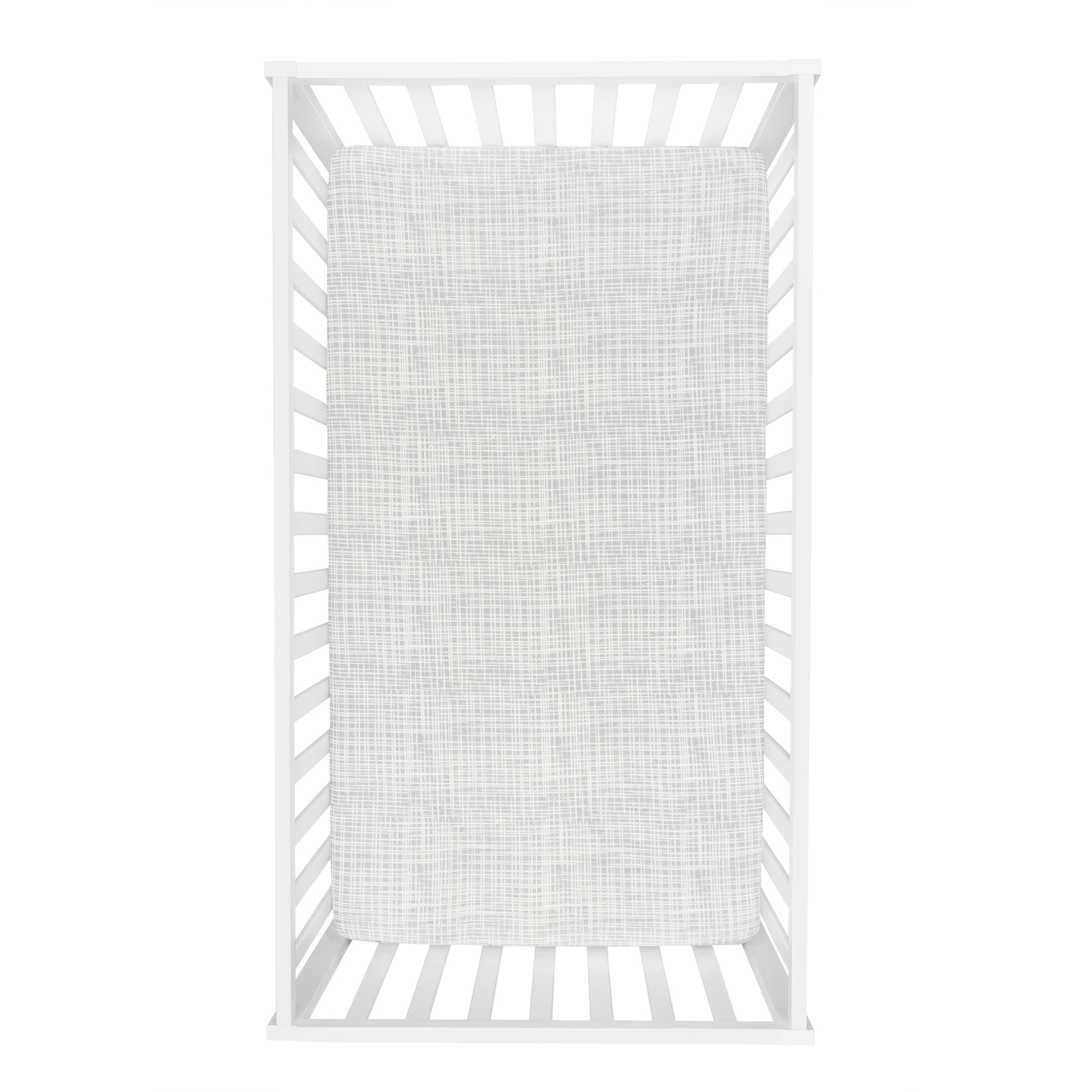  Criss Cross Deluxe Flannel Fitted Crib Sheet - overhead view