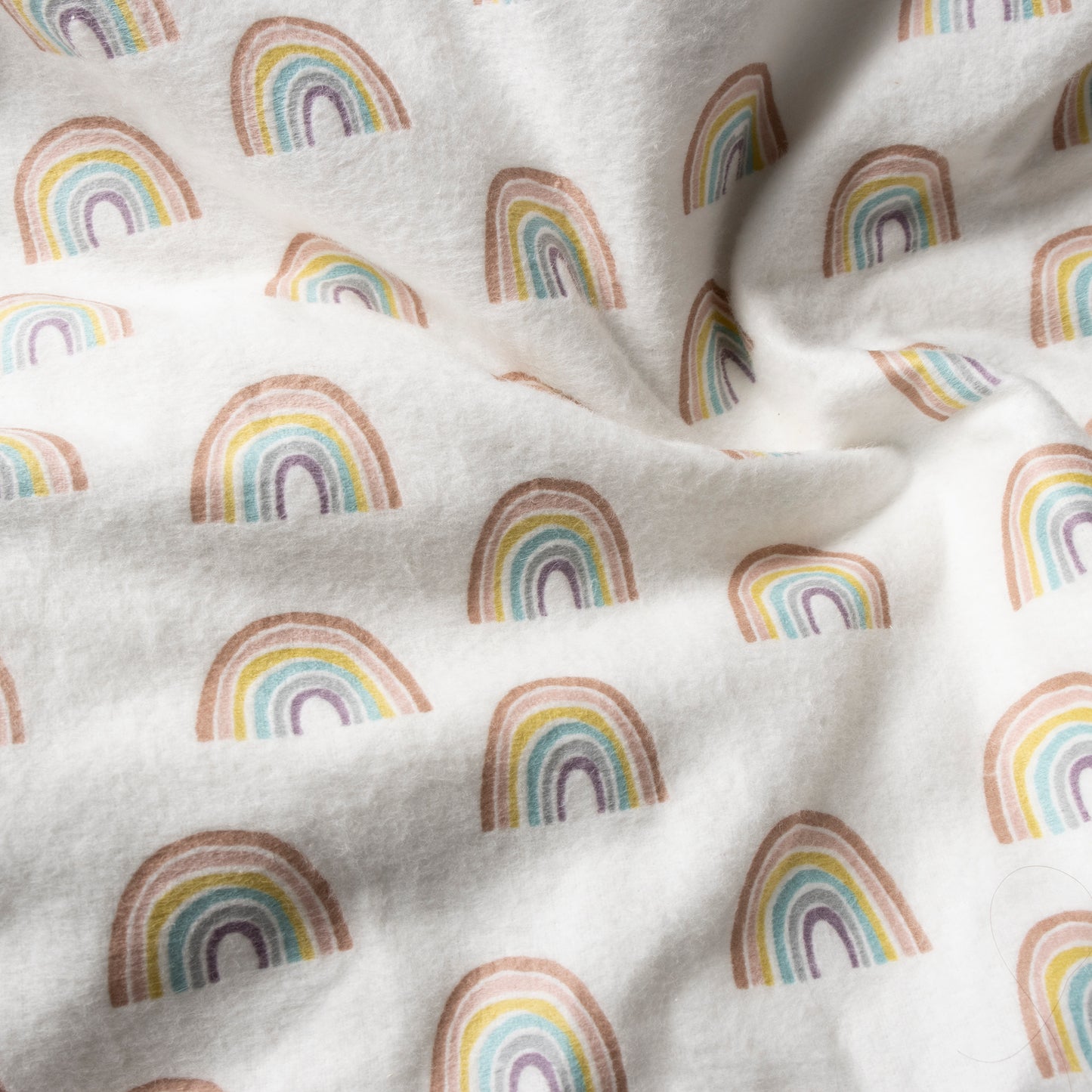 Pastel Rainbow Deluxe Flannel Fitted Crib Sheet