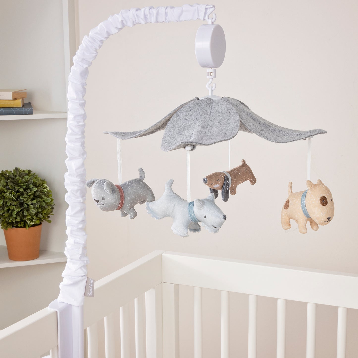  Dog Park Musical Crib Baby Mobile- stylized in room image