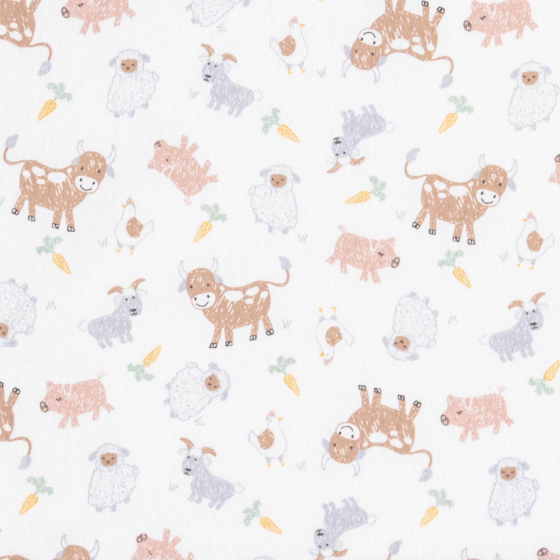 Farm Friends Deluxe Flannel Changing Pad Cover; swatch view
