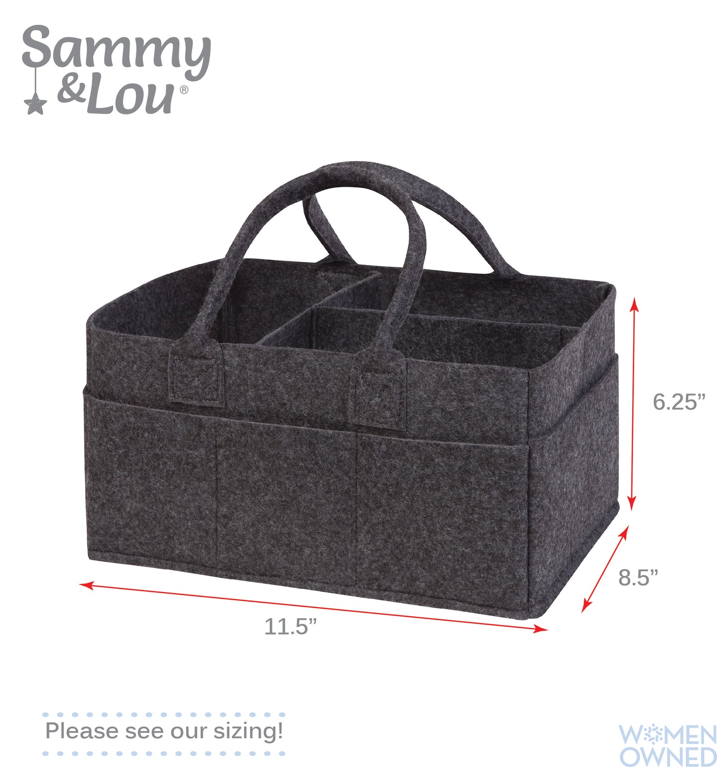 Charcoal Gray Felt Storage Caddy by Sammy & Lou®