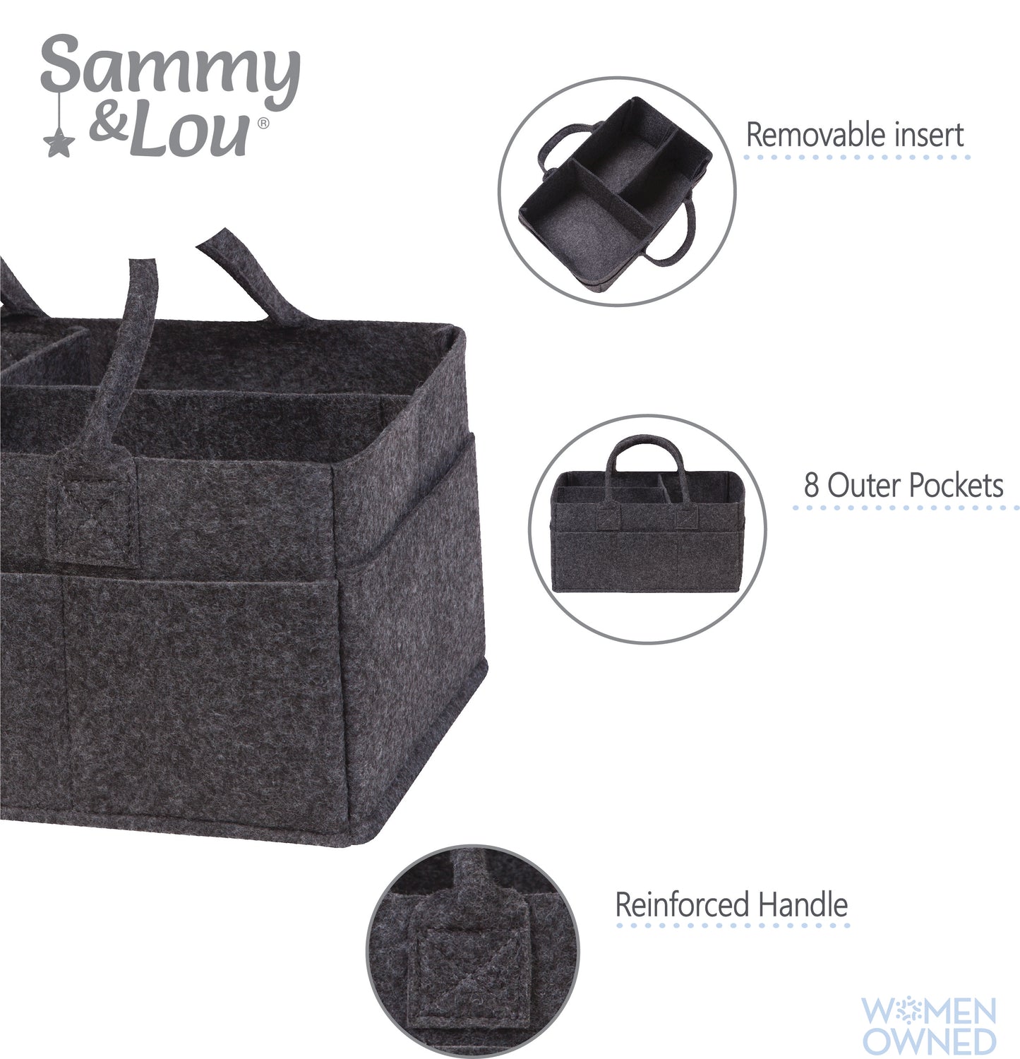 Charcoal Gray Felt Storage Caddy by Sammy & Lou®