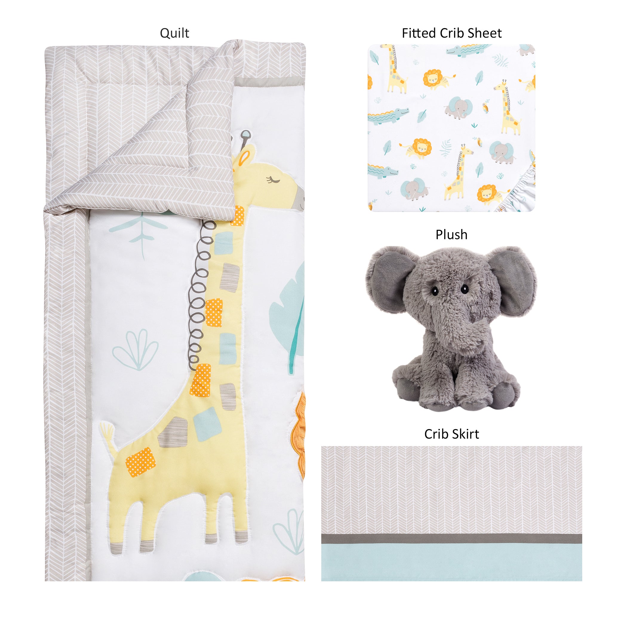 Jungle Pals 4 Piece Crib Bedding Set by Sammy & Lou®