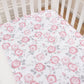 Emma 4 Piece Crib Bedding Collection by Sammy and Lou; stylized nursery image of fitted crib sheet