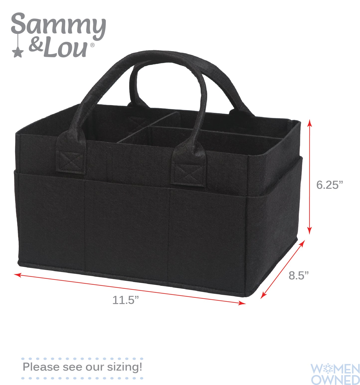 Black Felt Storage Caddy by Sammy & Lou