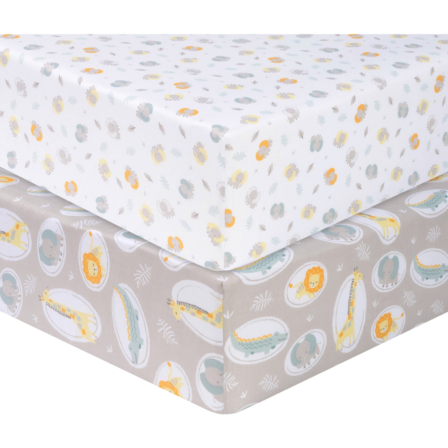 Jungle Pals 2- Pack Microfiber Fitted Crib Sheet Set by Sammy & Lou®
