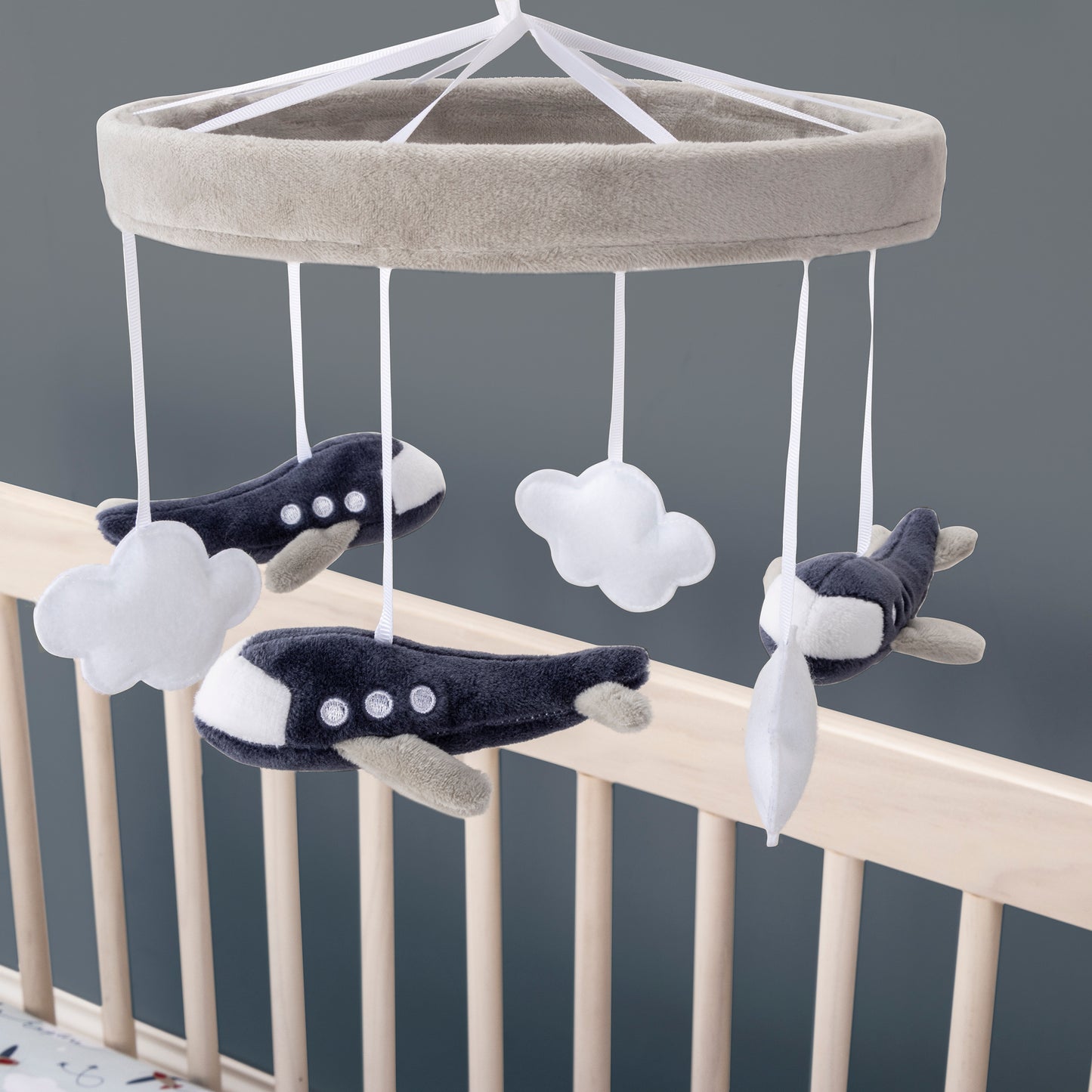 Airplane Musical Crib Baby Mobile by Sammy & Lou®- stylized image in baby room