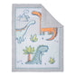 Dinosaur Million Years 4 Piece Crib Bedding Set by Sammy & Lou®; front of quilt with folded corner