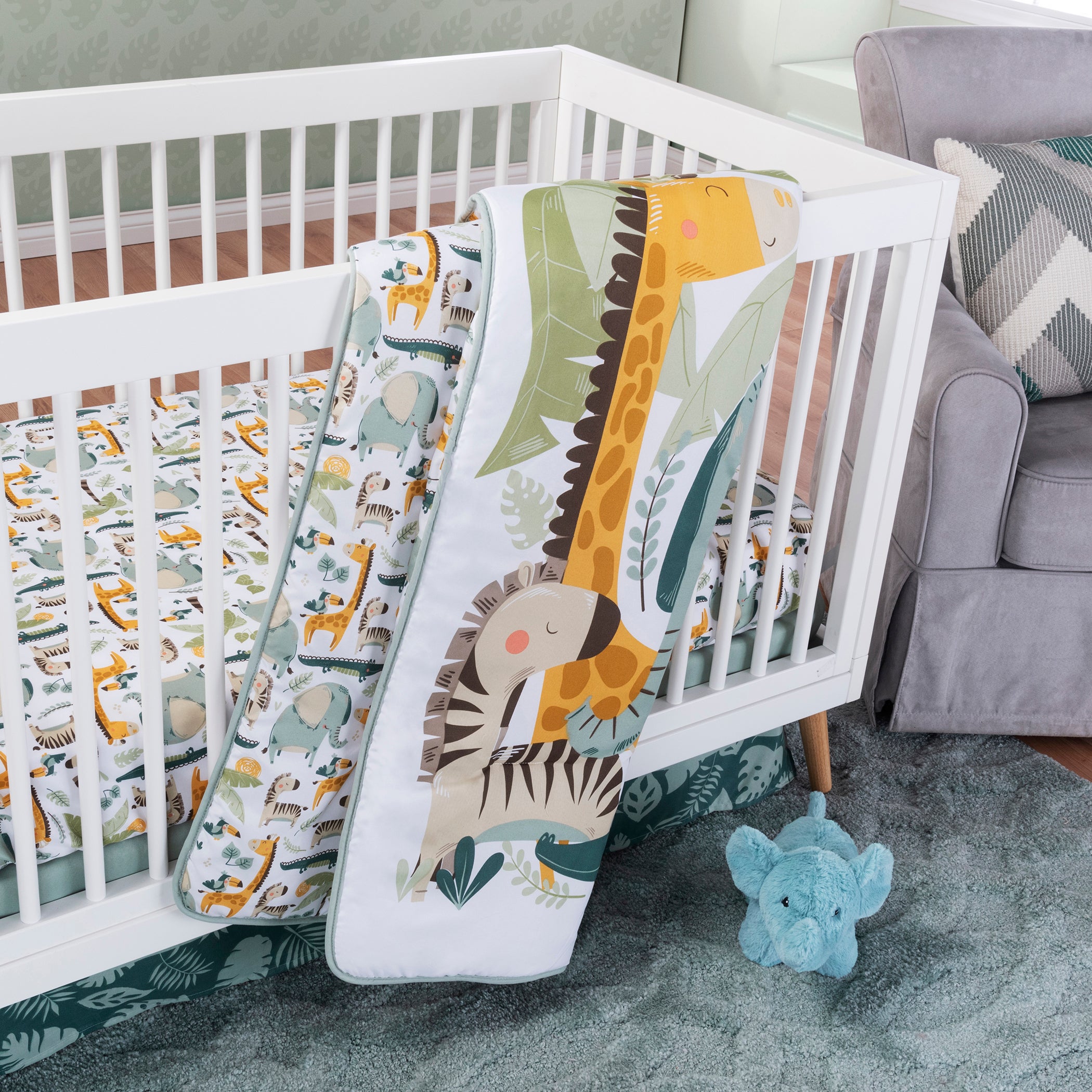 Jungle baby 2025 crib bedding