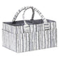 White printed birch pattern on gray felt storage caddy front view by Sammy and Lou
