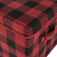 Close up shot of Buffalo Check Felt Toy Box by Sammy & Lou® showing the red and black check pattern