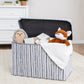 Birch Felt Toy Box by Sammy & Lou® with lid open with toys and stuffed animals peeking out