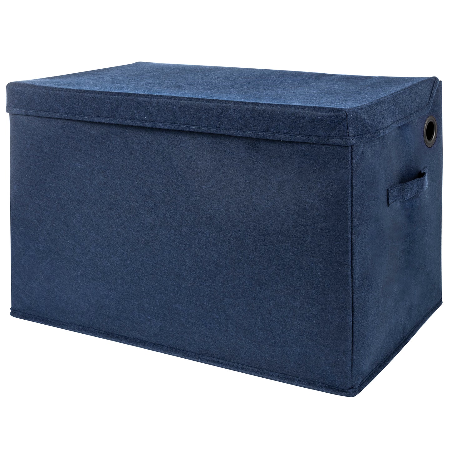 Navy Felt Toy Box by Sammy & Lou® Angled with lid closed