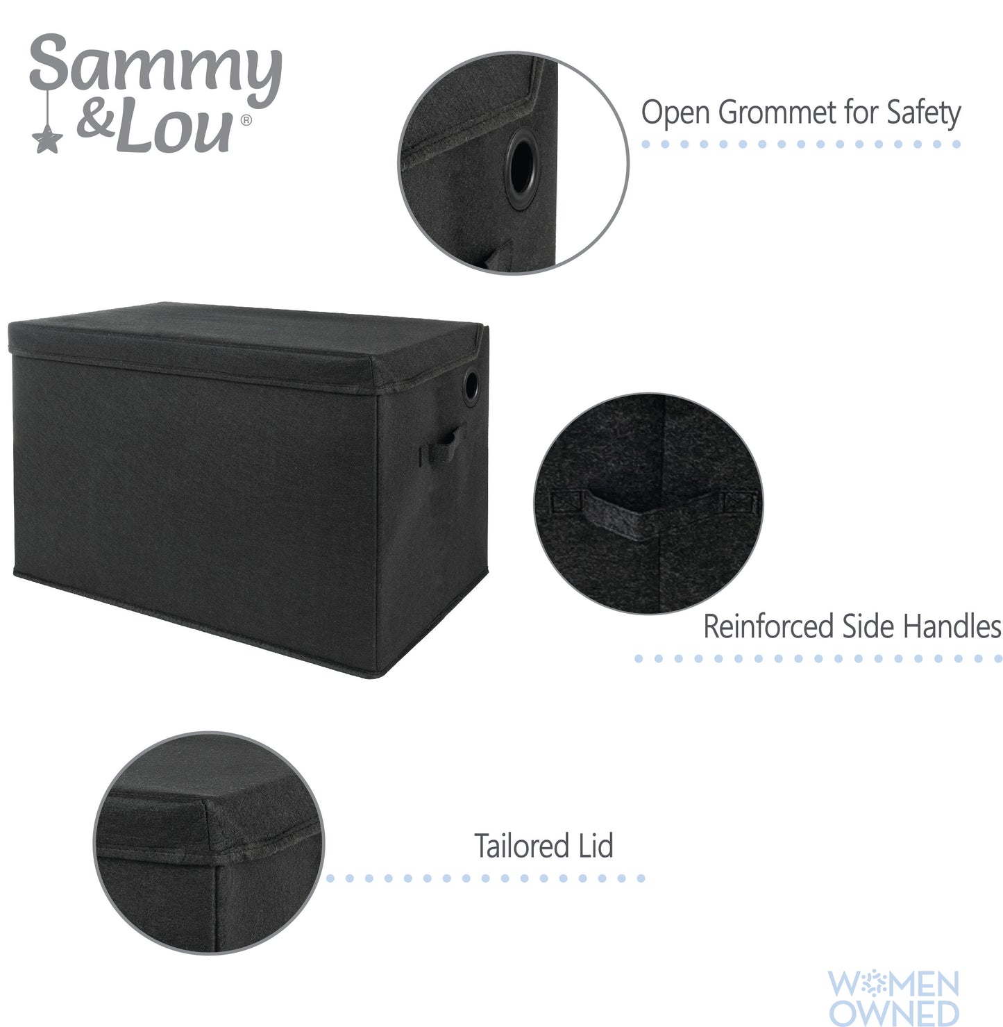 Black Felt Toy Box by Sammy & Lou®