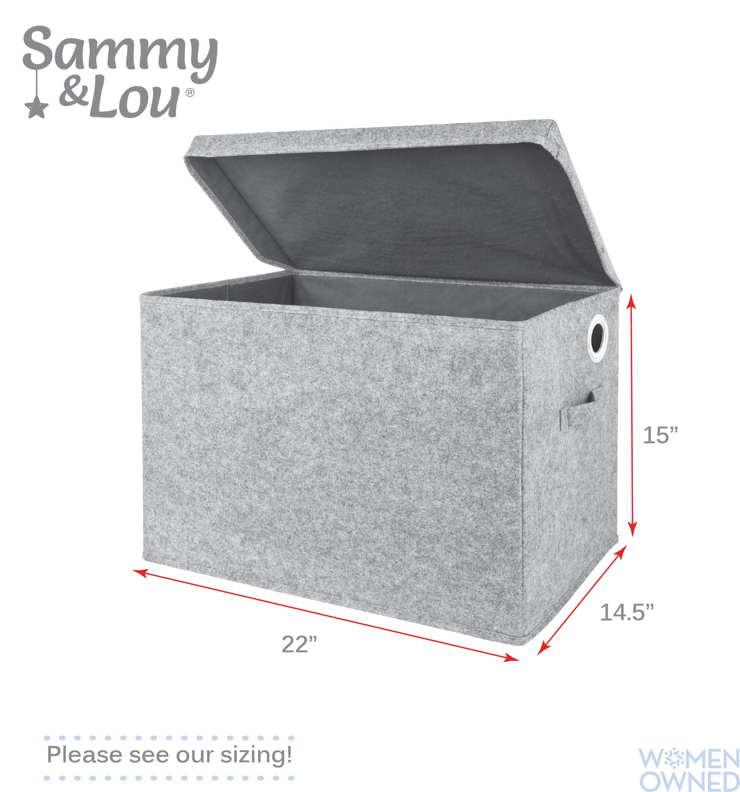 Light Gray Felt Toy Box by Sammy & Lou®