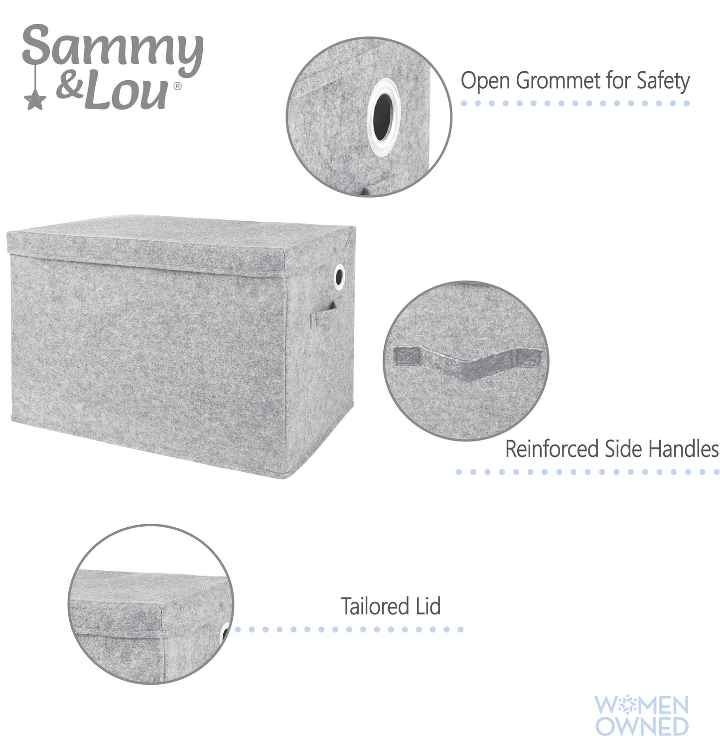 Light Gray Felt Toy Box by Sammy & Lou®