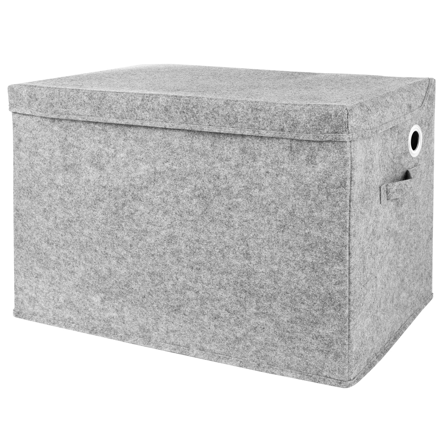 Gray Felt Toy Box by Sammy & Lou® Angled with lid closed