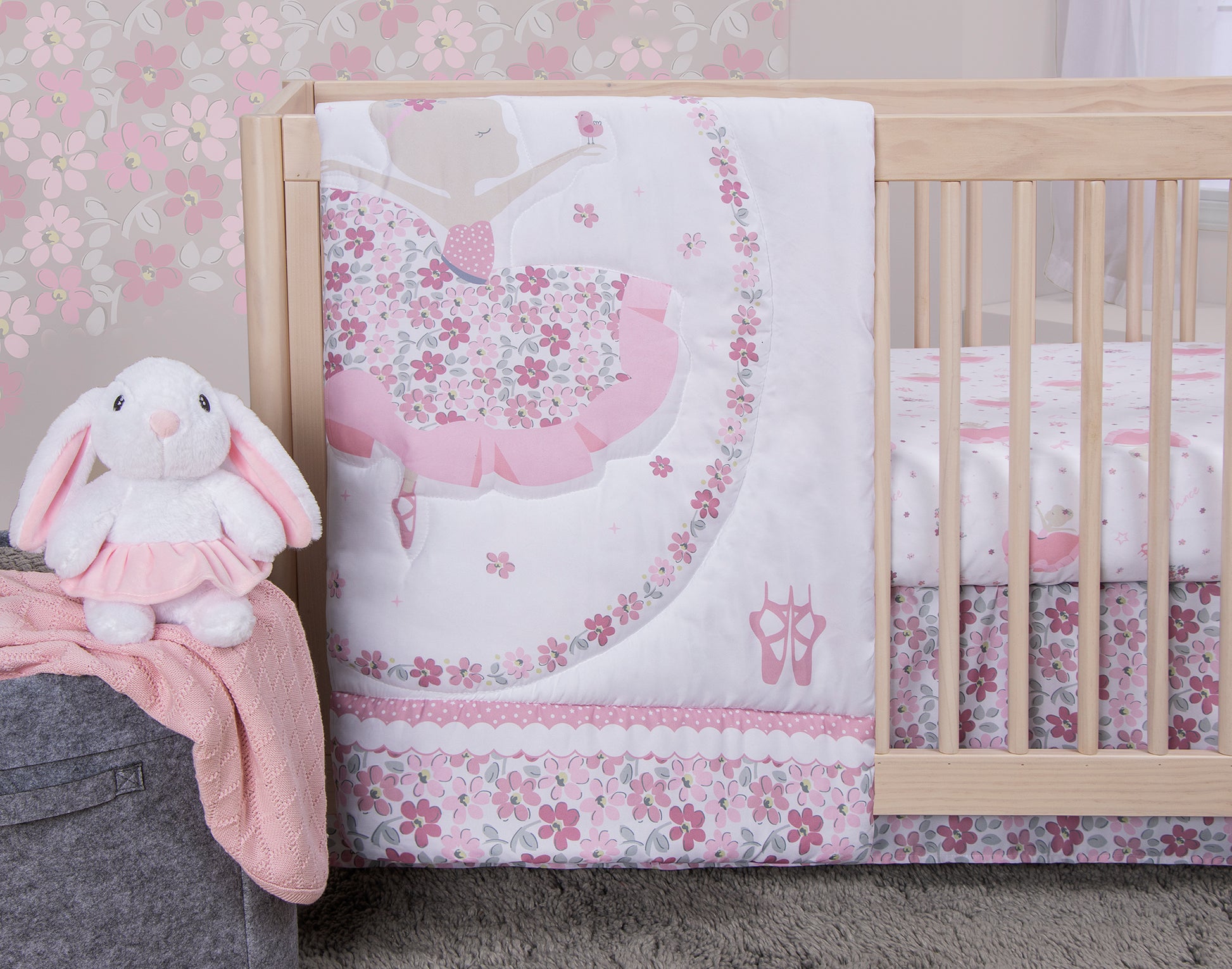 Blooming Ballet 4 Piece Crib Bedding Set- Stylized Room Image by Sammy and Lou
