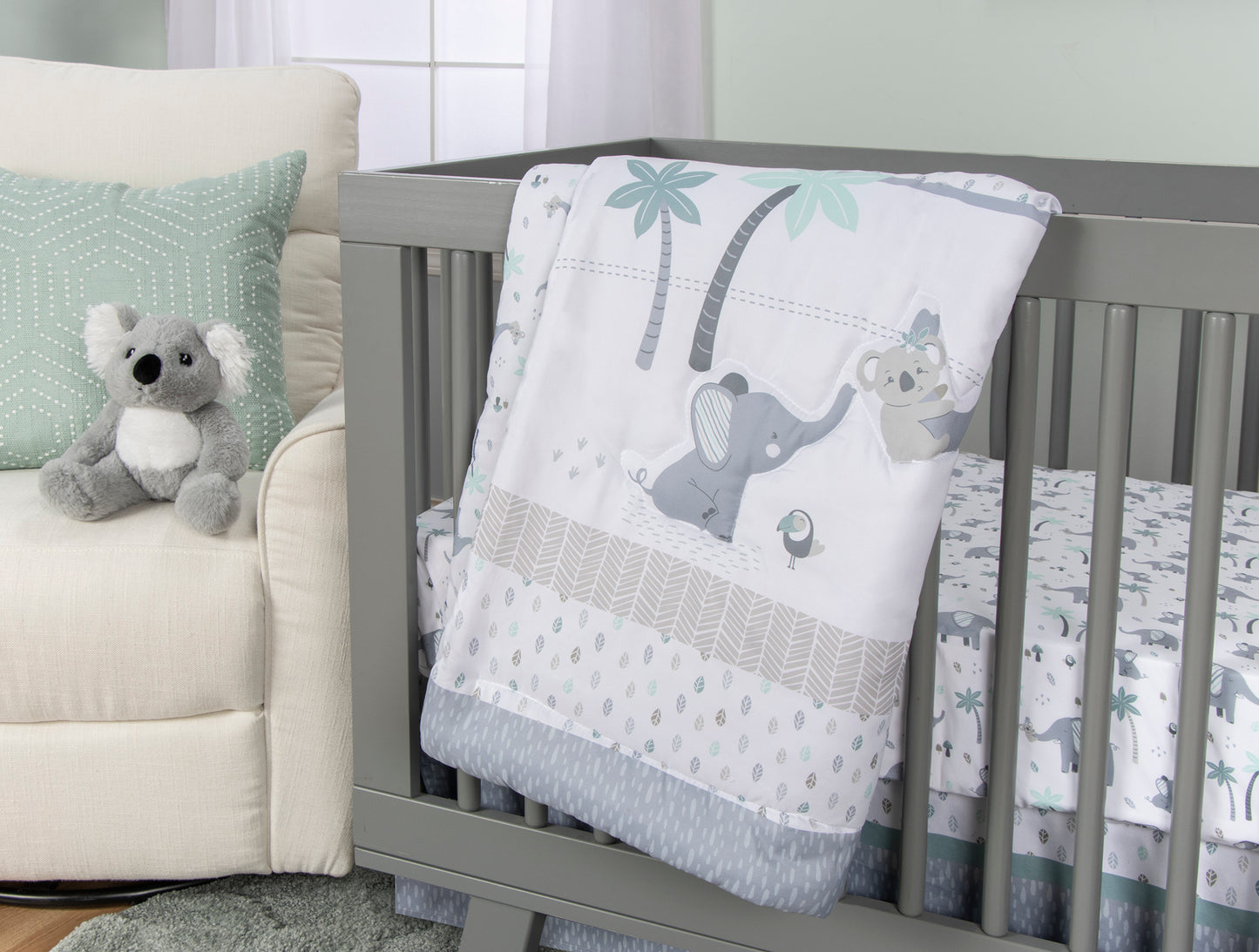  Ellie & Friends 4 Piece Crib Bedding Set; stylized nursery room image