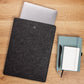 Charcoal Gray Felt Laptop Sleeve Carrying Case -