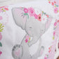  Elephant Garden 4 Piece Crib Bedding Set by Sammy & Lou® - stylized design image of sweet elephant with adorable floral headband