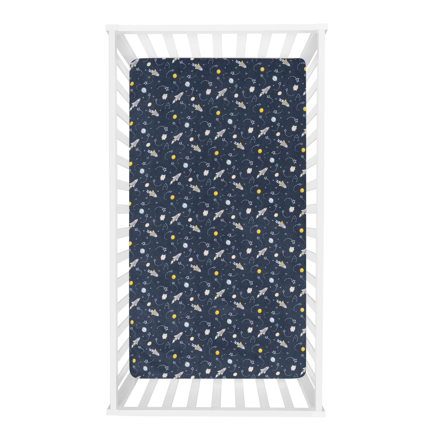 Rockets 2-Pack Microfiber Fitted Crib Sheet Set by Sammy & Lou®