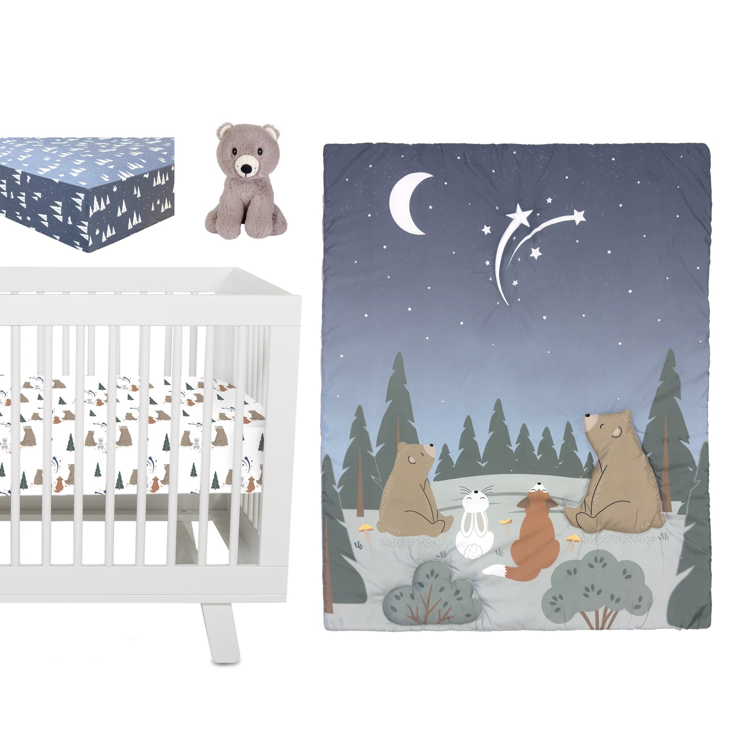 Forest Stargazer 4 Piece Crib Bedding Set by Sammy & Lou